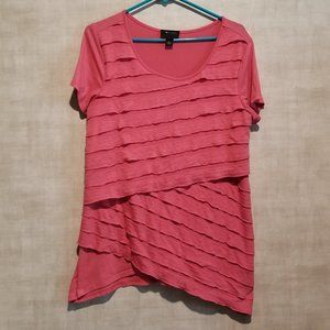 AB STUDIO SHORT SLEEVE PINK BLOUSE